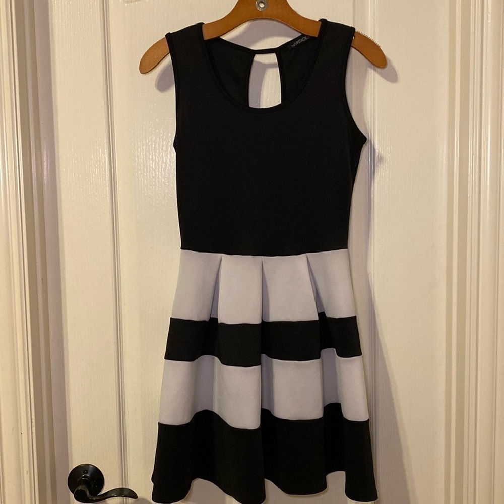 The Vintage Shop Black and White Skater Mini Dress Size Medium EUC